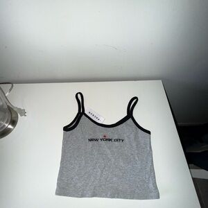 NWT Brandy Melville - John Galt Grey New York City cropped tank -top